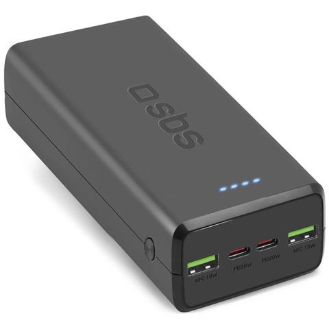 Power Bank A Ricarica Rapida: 20.000 Mah, 2 Usb, Colore Nero - Foto 1