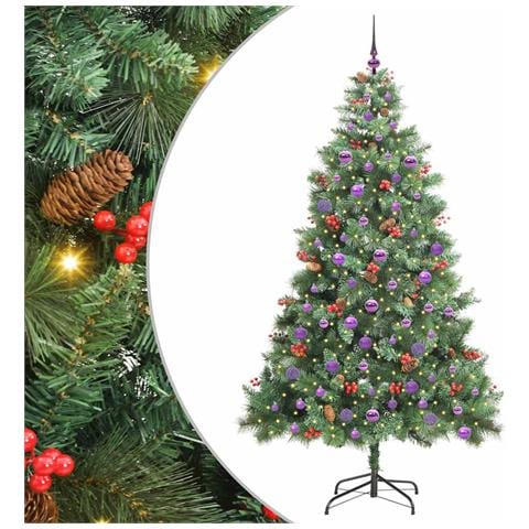 Albero di Natale artificiale 300 LED Bianco caldo PVC e Metallo - Foto 1