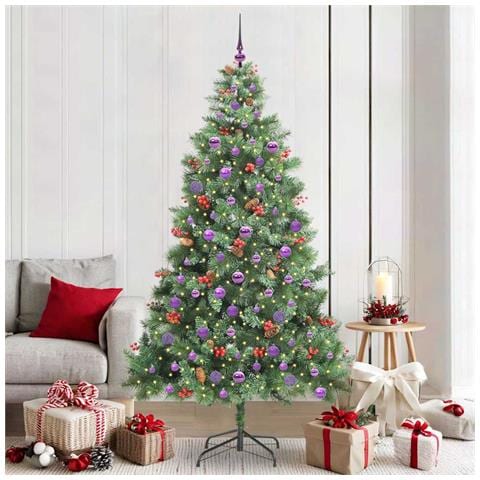 Albero di Natale artificiale 300 LED Bianco caldo PVC e Metallo - Foto 2