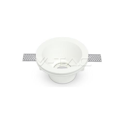 Porta Faretti Led Gu10 Incasso Rotondo Gesso Bianco Vt-773 3654 - Foto 3