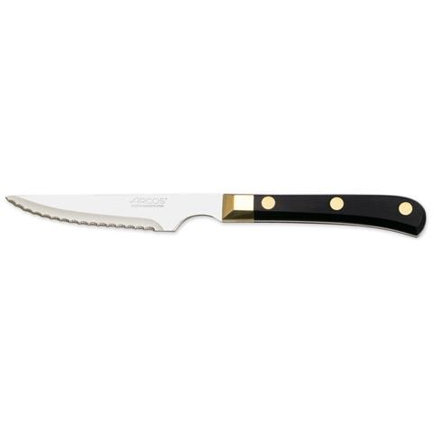 Coltello Bistecca da Tavola - Lama Acciaio Inossidabile Nitrum 115 Mm - Manico Polioxymetilene (pom) Colore Nero E Oro - Foto 1