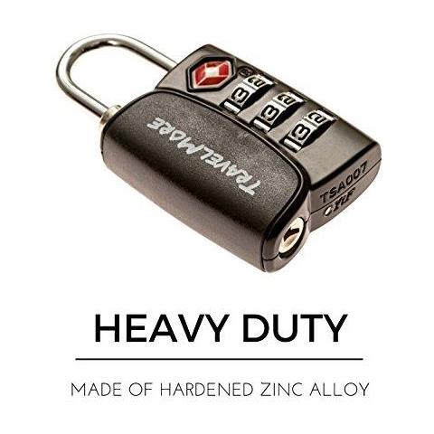 4 Pack Aprire Alert Indicatore Tsa Approvato A 3 Cifre Bagagli Serrature Per Valigia Di Corsa Bagagli (nero)  - Foto 4