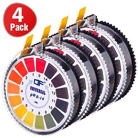 Universale Ph Carta Strisce Ph Strisce Reattive Roll Misura Ph Full Range 0-14 164 Ft Roll (4 Rotoli)  - Foto 1