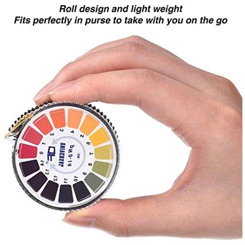 Universale Ph Carta Strisce Ph Strisce Reattive Roll Misura Ph Full Range 0-14 164 Ft Roll (4 Rotoli)  - Foto 2
