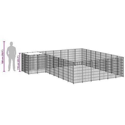 Gabbia Per Cani Argento 15,73 M In Acciaio - Foto 2