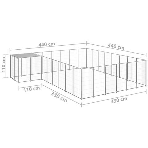 Gabbia Per Cani Argento 15,73 M In Acciaio - Foto 8