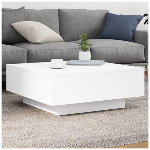 Tavolino Da Soggiorno Con Luci Led Bianco 80x80x31 Cm - Foto 1