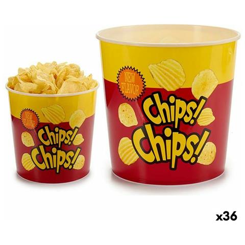 Ciotola Per Aperitivi Patate Fritte Polipropilene 5 L 21,5 X 20 X 21,5 Cm (36 Unità) - Foto 1