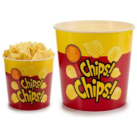 Ciotola Per Aperitivi Patate Fritte Polipropilene 5 L 21,5 X 20 X 21,5 Cm (36 Unità) - Foto 2