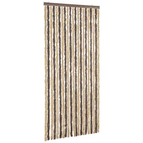 Tenda Antimosche Marrone Scuro E Beige 100x230 Cm In Ciniglia - Foto 2