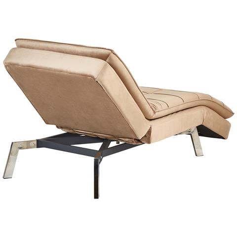 Chaise Longue Loiret Velluto Marrone Chiaro - Foto 2