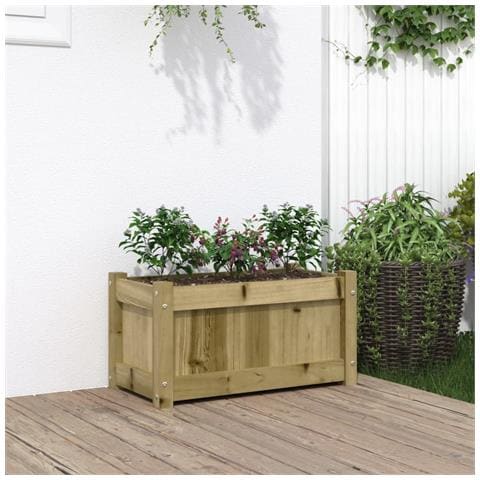Fioriera Da Giardino 60x31x31 Cm In Legno Di Pino Impregnato - Foto 1