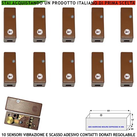 Sensore Di Scasso Rileva Le Vibrazioni Continue Dieci Pezzi Per Antifurto Via Filo Di Inferriate Porte Pareti Martelle - Foto 1
