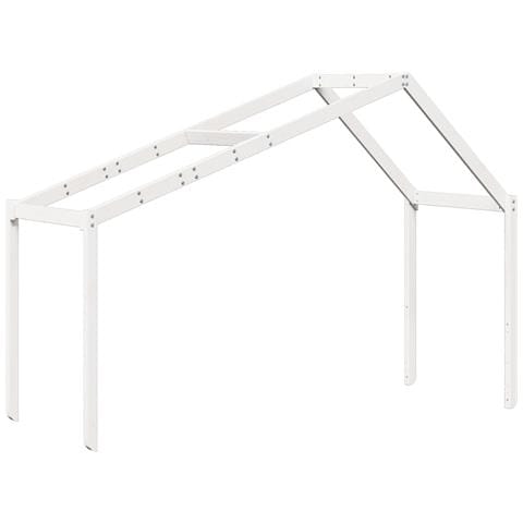 Tetto Letto Bambini Bianco 213x95,5x144,5cm Legno Massello Pino - Foto 2