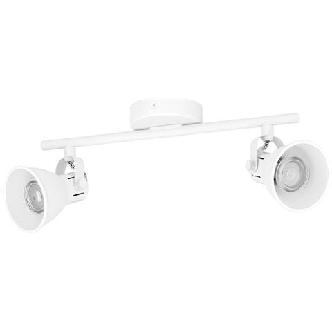 Spot Moderno Seras 1 In Acciaio Bianco 2 Luci Gu10 3w Ip20 - Foto 1