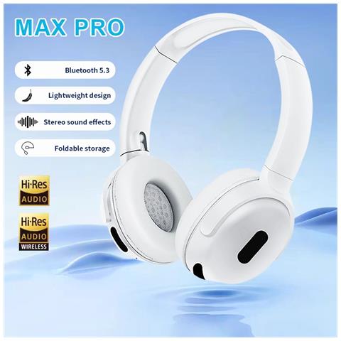 Auricolare Bluetooth Pieghevole, Bluetooth 5.3, Cuffie Stereo Wireless A Durata Della Batteria Ultra Lunga White - Foto 2