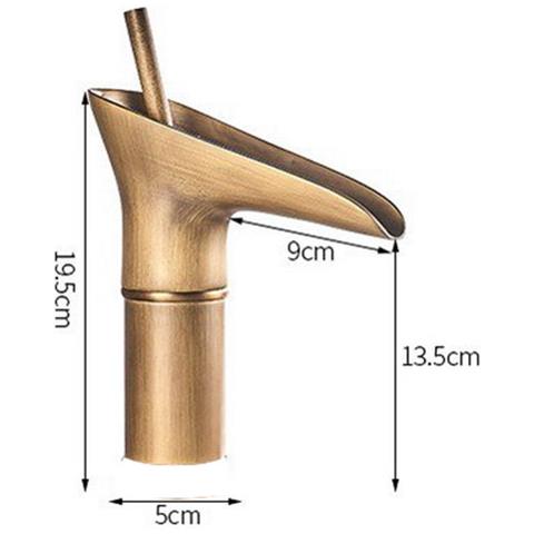 Rubinetto Miscelatore Vintage Bagno Canna Bassa Becco Cascata Ottone T2021 - Foto 3