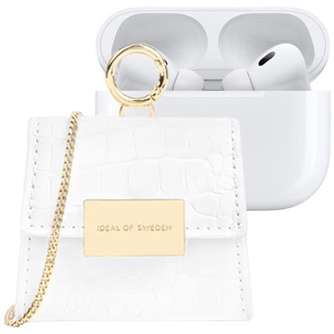 Mini Borsa Per Airpods Di Qualsiasi Generazione Modello Lilou Con Tracolla Regolabile, Bianco - Foto 1