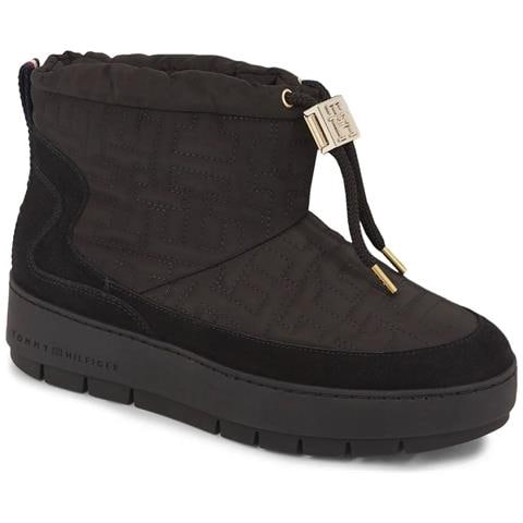 Monogram Snowboot Stivaletti Pelle Scamosciata /nabuk Scarpe Donna Nero Eu 38, Fw0fw07637 Bds - Foto 1