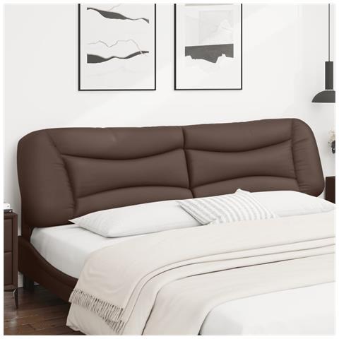 Cuscino Testiera Marrone 200 Cm In Similpelle - Foto 3