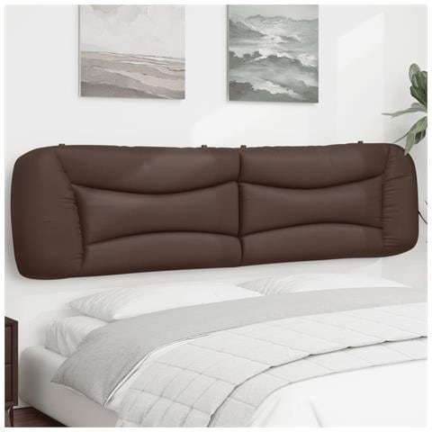 Cuscino Testiera Marrone 200 Cm In Similpelle - Foto 1