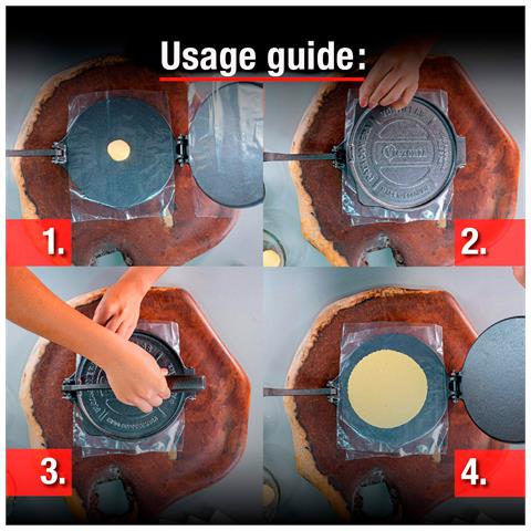 34214 Pressa Per Tortillas Messicane In Ghisa Hd 20cm Pataconera Colombiana Roti Maker Nero - Foto 8