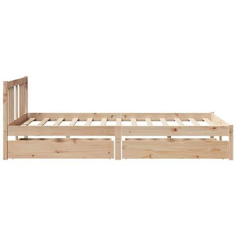 Letto senza Materasso 135x190 cm in Legno Massello di Pino - Foto 2