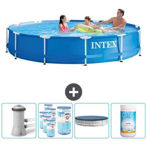 Piscina Fuori Terra - In Giro - 366x366x76 Cm - Blu - Include Accessori Coordinati Cb87 - Foto 1