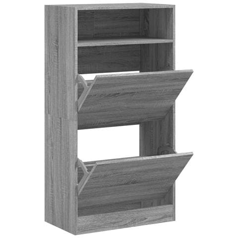 Lusso Casadino -  Scarpiera Grigio Sonoma 60x34x116 Cm In Legno Multistrato - Foto 1