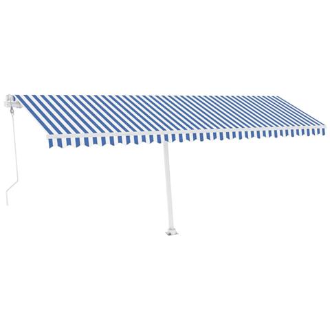 Tenda Automatica Con Sensore Vento E Led 600x350 Cm Blu Bianca - Foto 1