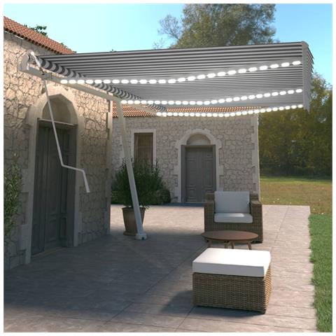 Tenda Automatica Con Sensore Vento E Led 600x350 Cm Blu Bianca - Foto 8
