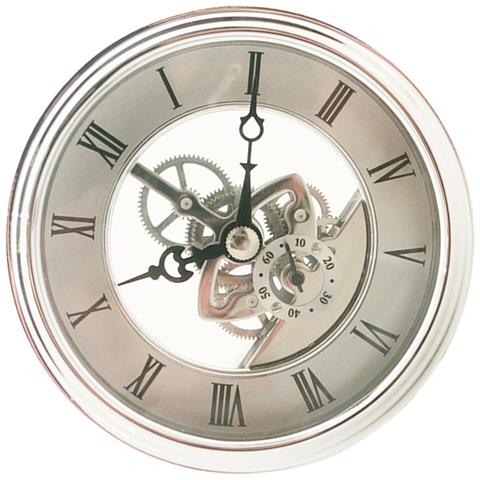 Inserto Per Meccanismo Orologio Argentato - Quadrante Con Numeri Romani Da 97 Mm - Foto 3