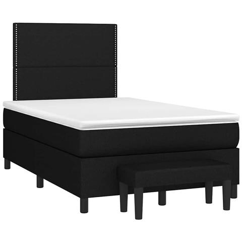 Giroletto a Molle con Materasso Nero 120x190 cm in Tessuto - Foto 1