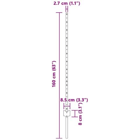 Pali per Recinzione 10 pcs U-Channel 120 cm Acciaio Zincato - Foto 7