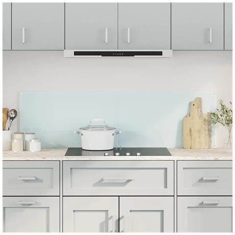Paraschizzi per Cucina 2 pz Bianchi 70x60 cm in Vetro Temperato - Foto 2