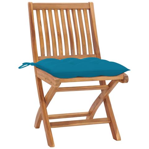 Lusso Casadino -  Sedie Da Giardino Pieghevoli Con Cuscini 8 Pz Massello Di Teak - Foto 1