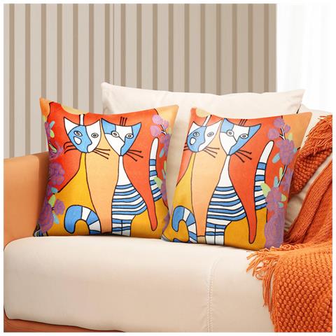 Set Di 2 Copricuscini 45x45 Cm Ricamati Art Eryssa - Foto 2