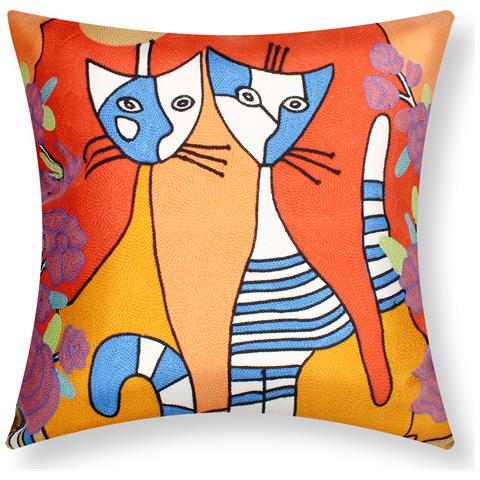 Set Di 2 Copricuscini 45x45 Cm Ricamati Art Eryssa - Foto 1