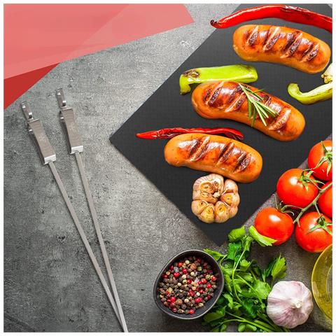 Set Di Spiedini Per Barbecue 5 Pezzi Con Tappetini Per Grigliare - Foto 4