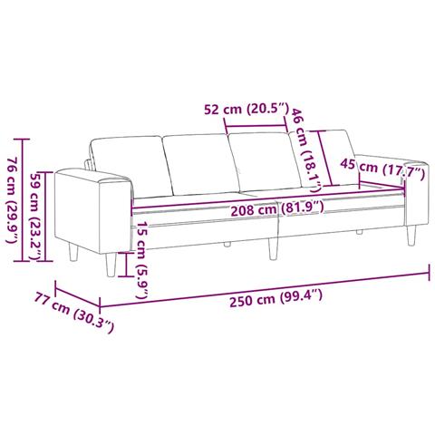 Set di divani Grigio scuro Tessuto - Foto 8