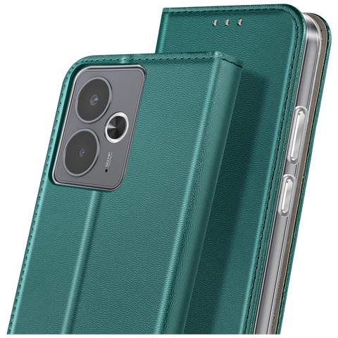 Custodia A Libro Smart Pocket Case In Pelle Per Realme 14t 5g Green - Foto 10
