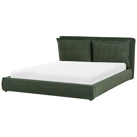Letto Ad Acqua Tessuto Bajonna 180 X 200 Cm Verde Scuro - Foto 2