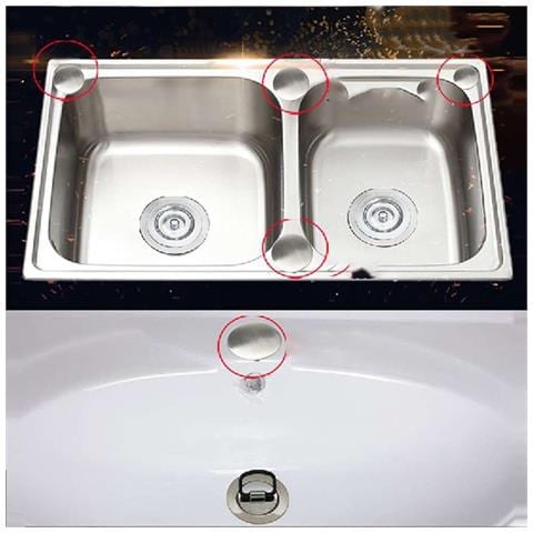 Copriforo Per Rubinetto Lavello In Acciaio Inox - Finitura Argento, Accessori Lavello - Foto 6