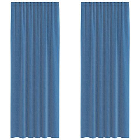 Tende in Voile con Tasche per Aste 2 pz Blu Reale - Foto 1