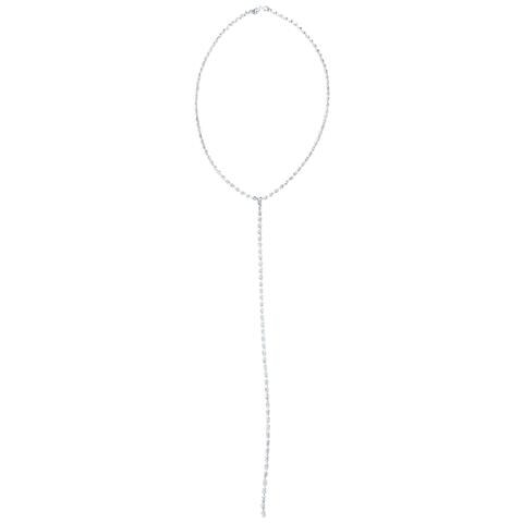 Collana Con Filo Di Cristallo Sw In Argento Sterling Da 10 Micron. Lunghezza 22 Cm. Alta Lucentezza. - Foto 1