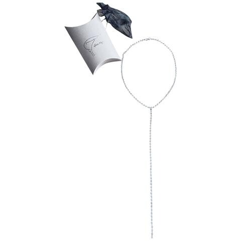 Collana Con Filo Di Cristallo Sw In Argento Sterling Da 10 Micron. Lunghezza 22 Cm. Alta Lucentezza. - Foto 6