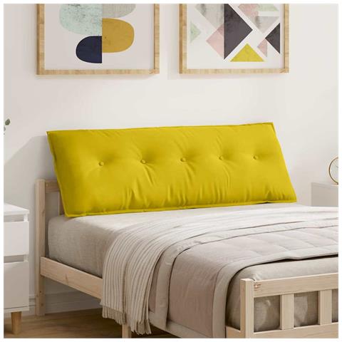Cuscino per Schiena Giallo 140 x 50 cm Tessuto in Cords - Foto 2