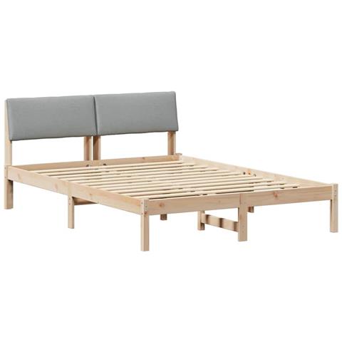 Struttura del Letto Marrone e grigio chiaro 140 x 190 cm - Foto 1