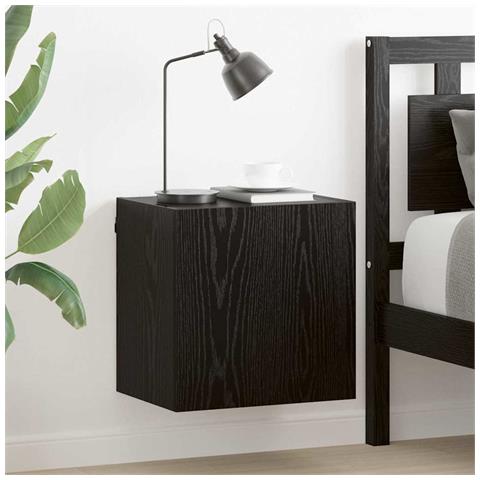 Mobile TV da parete Rovere Nero 40,5x30x40cm Legno multistrato - Foto 2