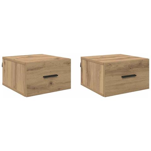 Armadio da Notte 2 pcs rovere artigianale 35 x 35 x 20 cm - Foto 1